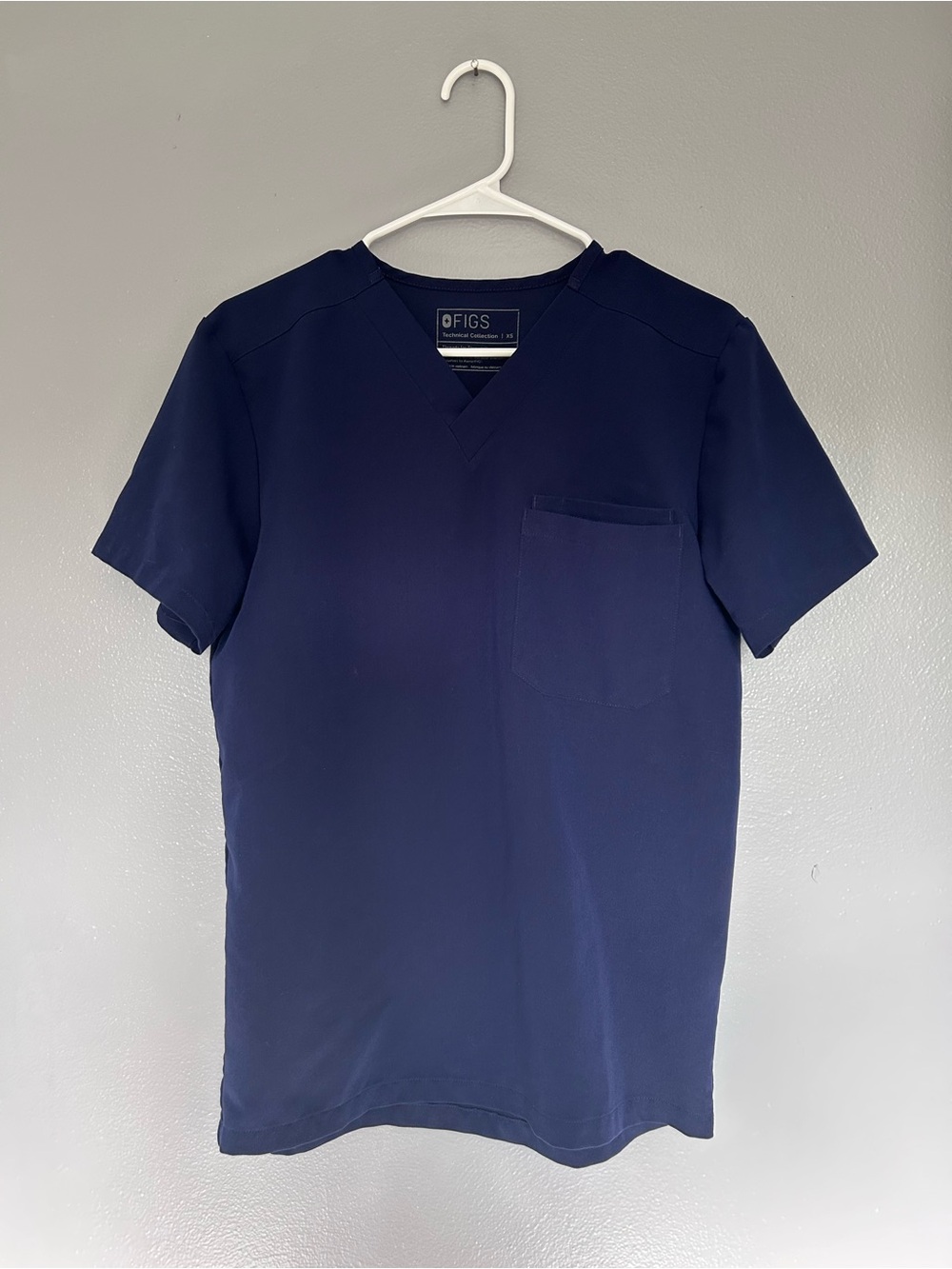 Figs Navy V-Neck Scrub Top